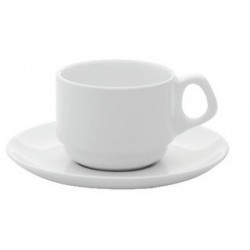 PORCELANA BRANCA XICARA CAFE EMPILHAVEL C/ PIRES 75 ML