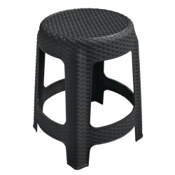 BANQUETA RATTAN PRETA (SUPORTA ATE 70 KG)