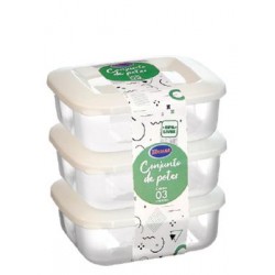 POTE HERMETICO QUAD 335ML CJ C/ 03 PCS