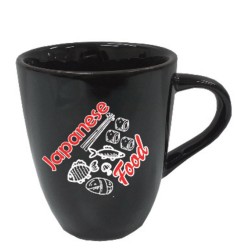 CANECA 220 ML PRETA DECORADA