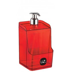 DISPENSER SLIM 500ML VERMELHO TRANSL. - 9 X 18 CM