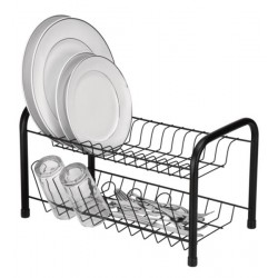 BLACK - ESCORREDOR BERCO C/ PORTA COPOS - P/ 13 PRATOS