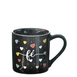 CANECA 210ML PRETA DEC PALAVRA CORACAO