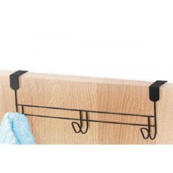 BLACK - SUPORTE P/ PORTA COM 3 GANCHOS