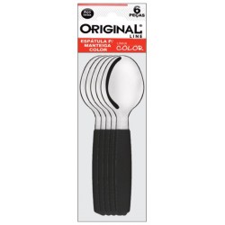 COLOR PRETO - COLHER DE MESA C/ 06 PCS