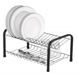 BLACK - ESCORREDOR BERCO TUBO - P/ 12 PRATOS 40X25,5X25,5 CM