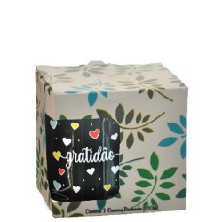 CANECA 210ML PRETA DEC PALAVRA CORACAO C/ CX