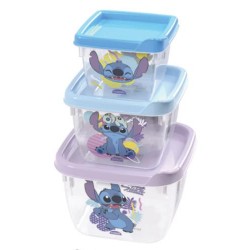 CJ CONECTS POTE QUADR C/ 3 PCS STITCH - 140 / 270 / 470 ML