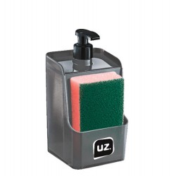 DISPENSER SLIM 500ML CINZA BICO PRETO