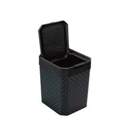 LIXEIRA DE PIA 5L RATTAN C/ TAMPA CLICK PRETA