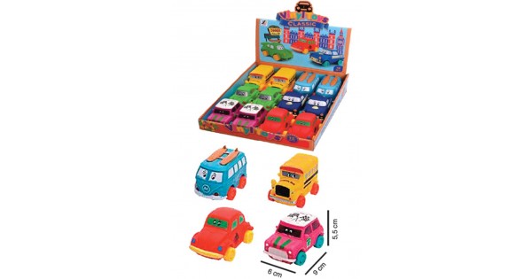ZIPPY - CARRINHO VINIL RODA LIVRE JG C/ 12UN - 6 X 9 X 5,5 CM