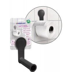 PORTA PAPEL HIGIENICO DE PAREDE C/ SUPORTE ADESIVO PRETA