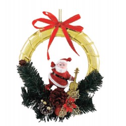 ENFEITE DE NATAL GUIRLANDA PAPAI NOEL 18CM