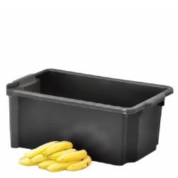 CAIXA ALTA 50L - 66 X 40 X 26 CM EMPILHAVEL PRETA