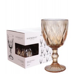 GLASS - TACA 320ML JG C/ 06 PCS DIAMOND ÂMBAR