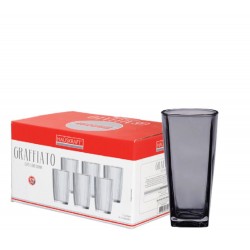 GLASS - COPO ALTO 280ML JG C/ 06 PCS PISA CINZA