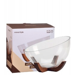 WOOD - SALADEIRA ACLIVE 26,5 CM C/ BASE ACACIA
