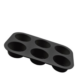 SILICONE - FORMA P/ CUPCAKE 6 CAV PRETO 23,5 X 16 X 3,8 CM