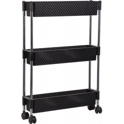 RATTAN - ORGANIZ. MULTIUSO 3 ANDARES PRETO - 54,2 X 12,2 X 75 CM