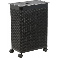 RATTAN - ROUPEIRO 50 LITROS C/ TAMPA PRETO - 43,5 X 28 X 62 CM