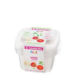 FACIL - CONJ C/ 03 POTES QUAD ALTO 800ML TRANSPARENTE