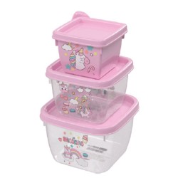 CJ CONECTS POTE QUADR C/ 3 PCS UNICORNIO - 140 / 270 / 470 ML