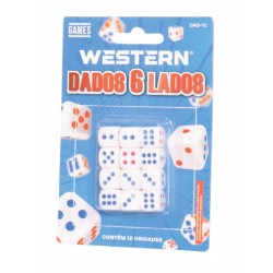 TOY - DADOS BRANCO 12 PEÇAS