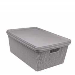 CAIXA JUTA 05L C/ TPA CINZA
