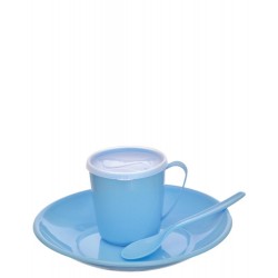 KIT INFANTIL C/4 PÇS (1 UN. PRATO 600 ML + 1 UN. CANECA 330 ML + 1 UN. TAMPA + 1 UN.  COLHER)
